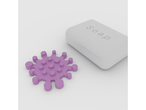 coronavirus savon titulaire soutien tampon 3dprintable covid 19 conception plat 3d impressions 3d print model - Mito3D