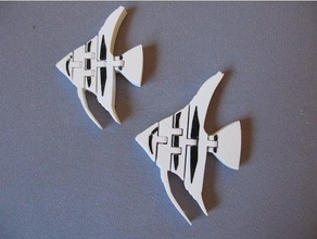 angel fish - skalar articulated flexible openscad 3d print model - Mito3D