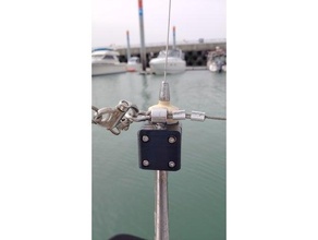 vhf antenna holder guard rail mount mounting bracket marine yachts 3d print model - Mito3D