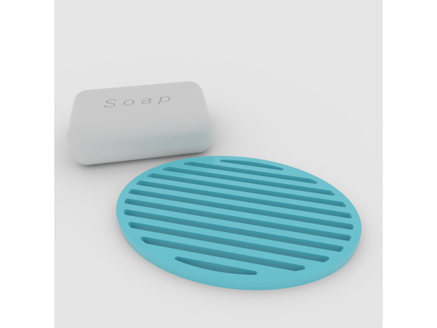 minimalist soap holder pad drip tray beer mat 3dprintable bathroom household dish 3D print model - Mito3D