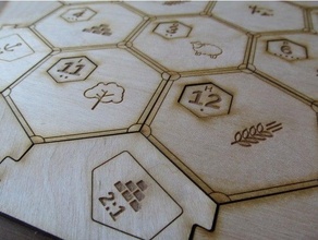 minimalistic lasercut settlers catan board boardgame boardgames 3d print model - Mito3D