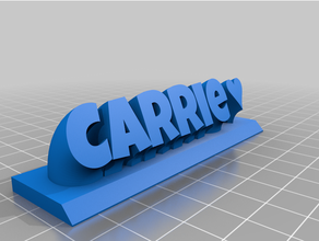 customized sweeping 2-line plate carrie 3d print model - Mito3D