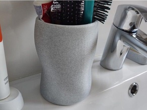deformed cup bathroom sink accessories organizer hairbrush toothpaste holder 3d print model - Mito3D