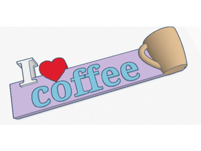 love coffee 3d text mugs poster decor easy fun lover sign simple word 3d print model - Mito3D