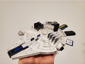 memory falcon desktop millenium millennium organizer sd card holder space spaceship star wars usb vehicle 3d print model - Mito3D
