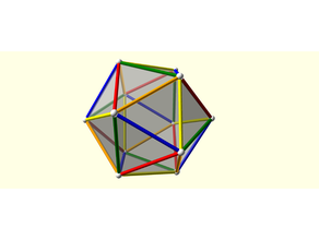 edge colored icosahedron 3d print model - Mito3D