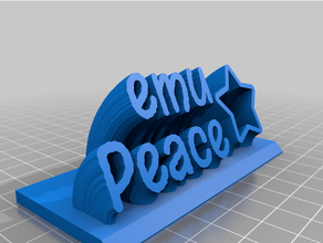 customized sweeping 2-line plate emu peace 3d print model - Mito3D