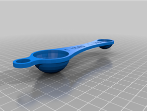 customized measuring spoon scoop zxczxcxctwo ended aaaaa 3d print model - Mito3D