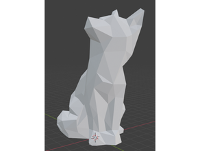 poly fox animals remix 3d print model - Mito3D