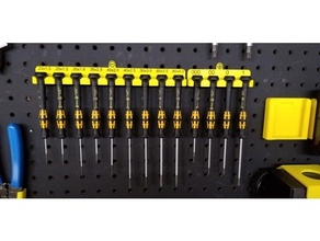 wera precision screwdriver pegboard mounts - slotted phillips driver mini miniature philip philips phillip screw standard 3d print model - Mito3D