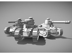 Krieg renault ft tanque leman russ procuração 40k morte korps tampo mesa jogos guerra warhammer40k martelo wh40k 3d print model - Mito3D