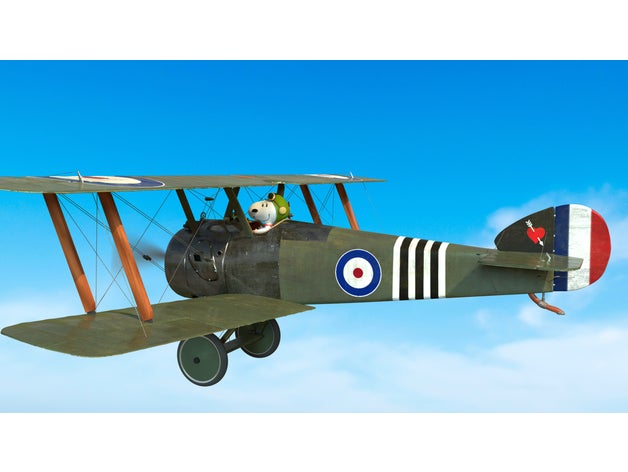 sopwith camel snoopy aircraft airplane blender blender3d 3d plane war weapon ww1 3D print model - Mito3D