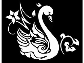swan stencil animal bird ugly duckling 3d print model - Mito3D