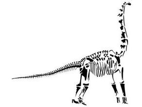 Fossil Brontosaurus Schablone Kunst Dino Dinosaurier 3d print model - Mito3D