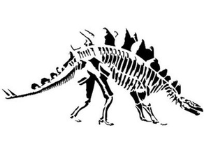 fossil stegosaurus stencil dino dinosaur 3d print model - Mito3D