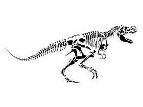 fossil trex stencil art dino dinosaur 3d print model - Mito3D