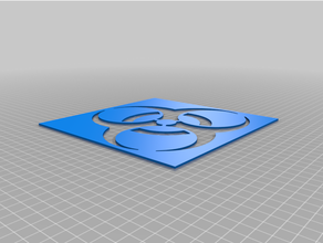 biyo tehlike şablon biyolojik logo Tehlike sembol 3d print model - Mito3D