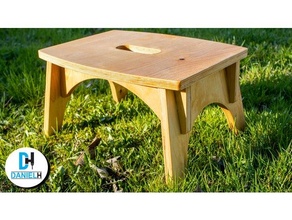 simple stool - 15mm material cnc plywood 3d print model - Mito3D