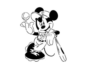 mickey Maus Schablone 3 Kunst Baseball Schläger Disney Mickey Sport 3d print model - Mito3D