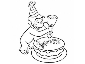 curious george stencil ape cake cupcake cupcakes monkey party 3d print model - Mito3D