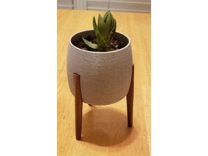 succulent planter wooden legs pla succulents wood 3d print model - Mito3D