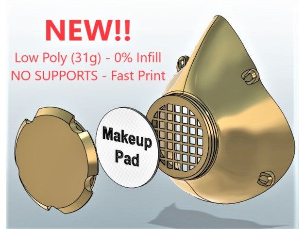 makers modular mask - poly covid-19 face respirator 3d printed corona virus applications 3D print model - Mito3D