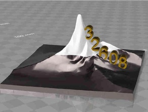 steigende zahlen 32608 aufs Matterhorn 3d print model - Mito3D
