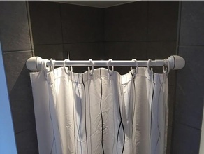 45 degree shower curtain mount 3d print model - Mito3D