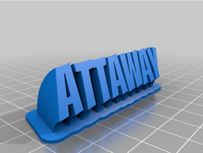 attaway plate text customized 3d print model - Mito3D