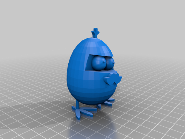 chick mustache animal bird chicks easter egg 3D print model - Mito3D