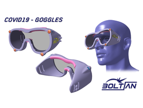 covid-19 - boltian goggles covid19 3d print model - Mito3D