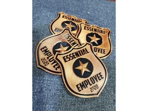 essential employee badge 3d print model - Mito3D