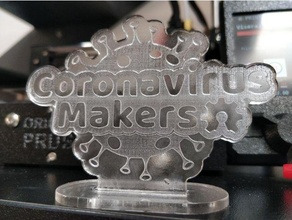coronavirus fabricants logo Coupe laser 3d print model - Mito3D