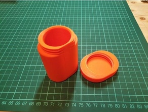 oval screwable container box cylinder 3d print model - Mito3D