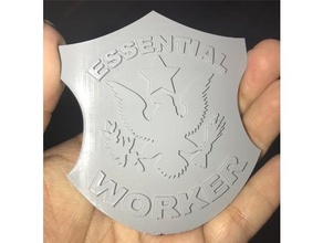 essential worker badge covid-19 3d print model - Mito3D