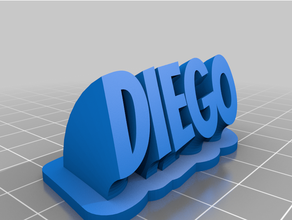 llavero diegoeeping 2 line plato texto personalizado 3d print model - Mito3D