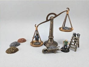 28mm treasure scale 40k boardgame coins dnd dungeons dragons fantasy game gaming ladder miniature pathfinder roleplaying rpg scatter terrain tabletop wargaming warhammer wheelbarrow 3d print model - Mito3D