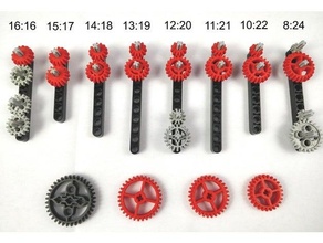 lego technique compatible engrenages Douane tailles 3d print model - Mito3D