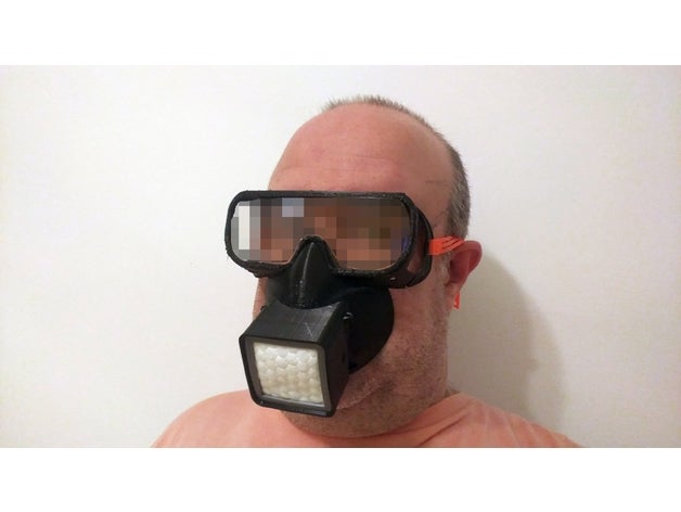 yeniden kullanılabilir gaz maskesi uydurma maske gözler koruma hepa kendin yap filtre koronavirüs covid 19 covid19 covidfaceshield gözlük 3D print model - Mito3D