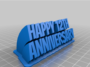anniversario mio personalizzato spazzare 2 line piatto testo 3d print model - Mito3D