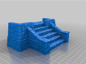 steps 3 wide 28mm stone temple test honour tikal 3d print model - Mito3D