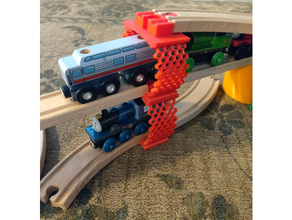 honeycomb stackable brio track riser kids train 3d print model - Mito3D