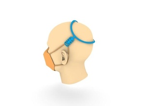 mask head harness adapter coronavirus covid-19 facemask hook n95 respirator 3d print model - Mito3D