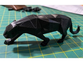 panthère poly refaire animal jaguar lowpoly 3d print model - Mito3D
