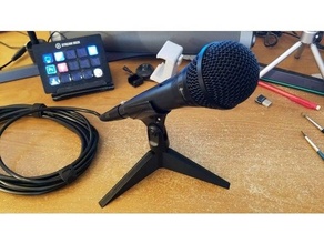 tiny microphone holder desktop stand mic shure 3d print model - Mito3D