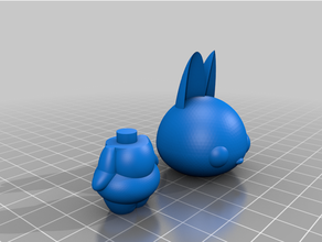 toonie bunny cute rabbit 3d print model - Mito3D
