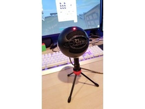blu palla neve ghiaccio USB microfono gamba In piedi sostituzione 3d print model - Mito3D