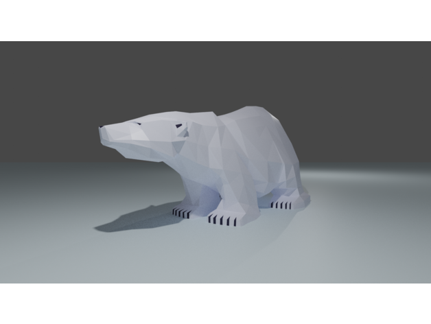 polar bear toy animal lowpoly model polarbear 3D print model - Mito3D