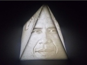 obamio litofano Obama obamid prisma pirámide 3d print model - Mito3D