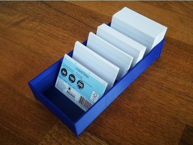 flash card register box studying - din a8 format lernkartei learning storage 3D print model - Mito3D